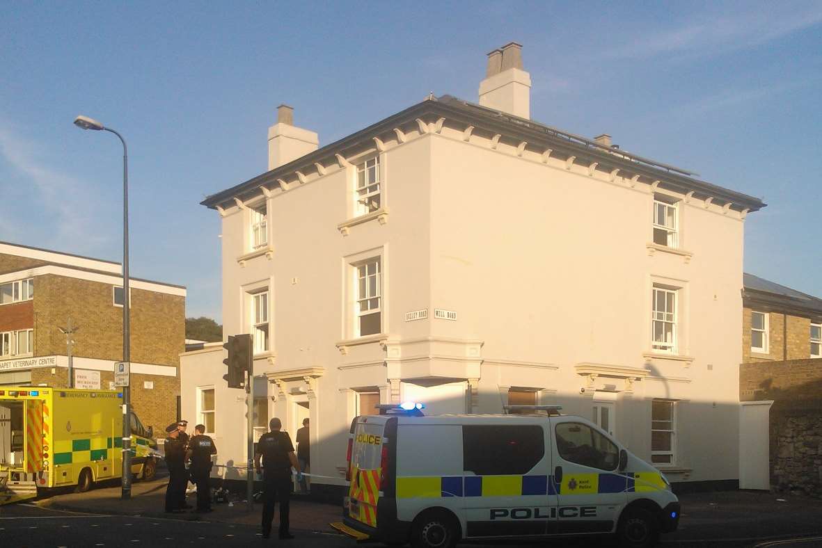 Police at the corner of Boxley Road and Well Road, Maidstone