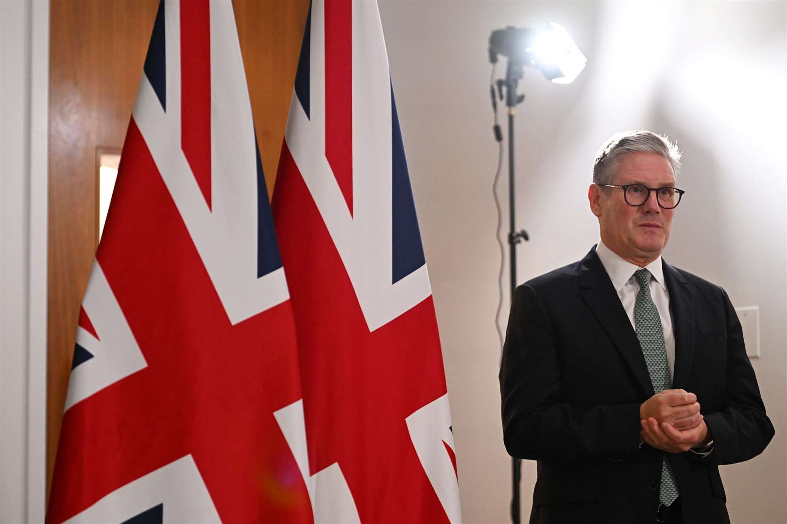 Sir Keir Starmer gives a media interview ahead of addressing the United Nations General Assembly in New York (Leon Neal/PA)