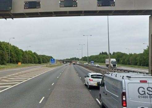 Hashim was pulled over on the A1 by junction 16 near Stilton. Picture: Google Street View