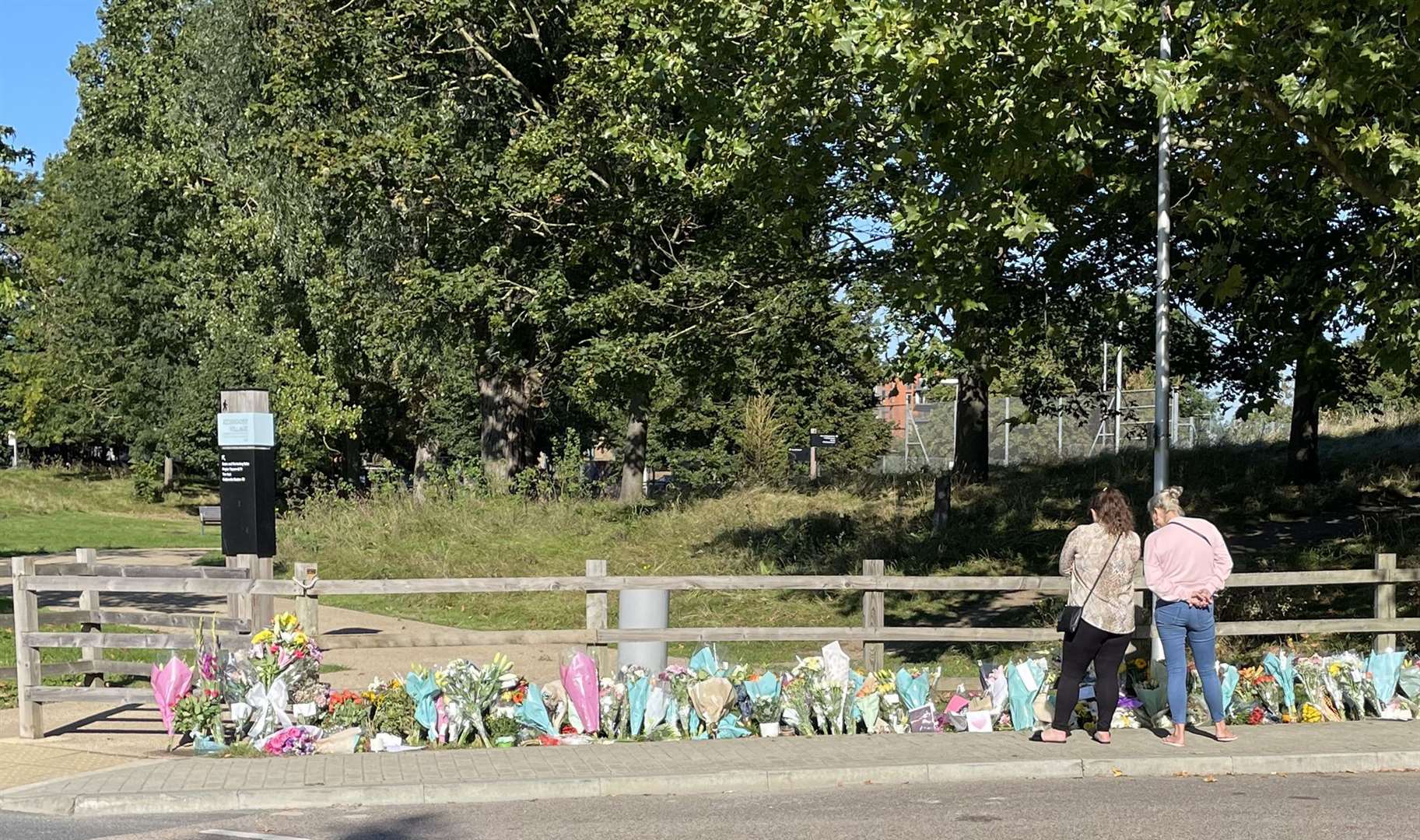 Floral tributes at Cator Park in Kidbrooke, south London (PA)