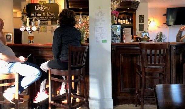 A few regulars had chosen to sit on stools at the bar but there was still plenty of space to get served