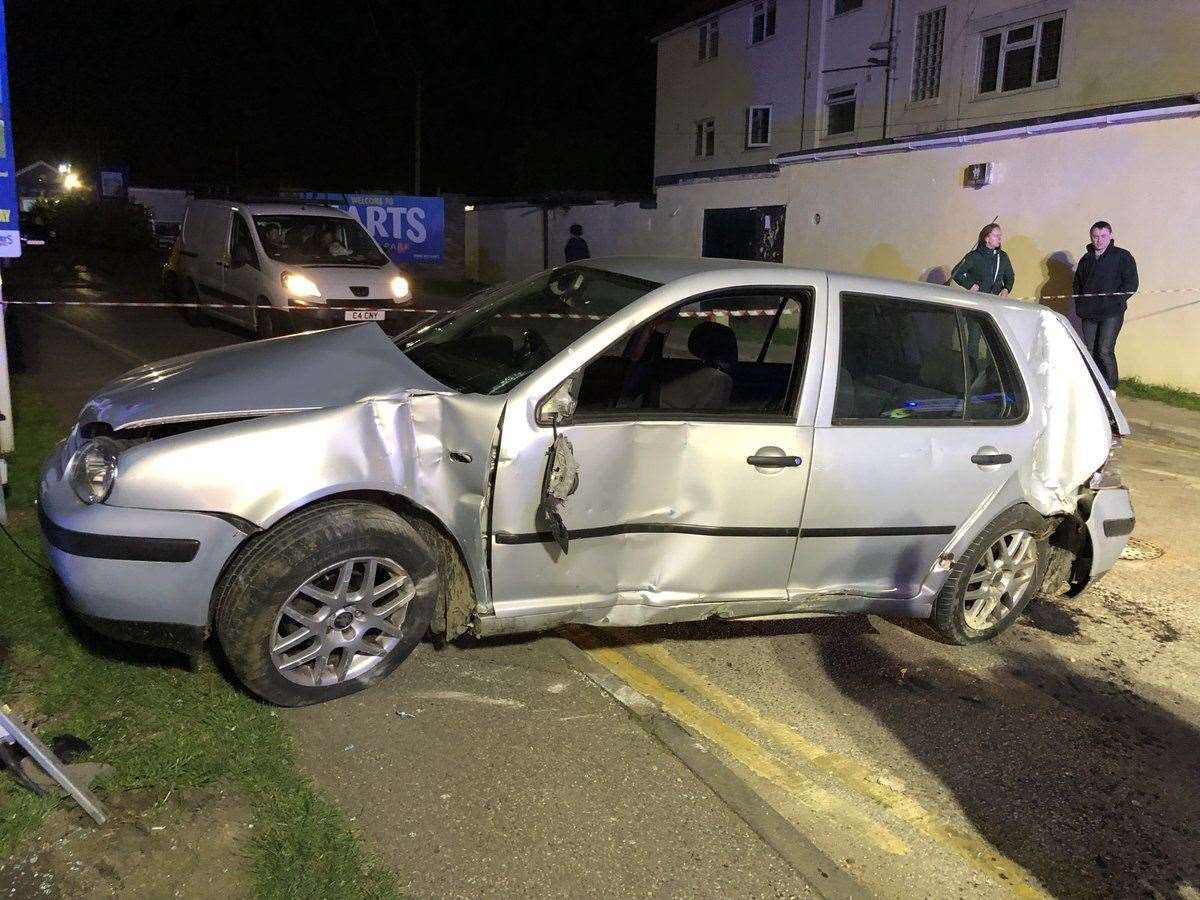 Damage to the car. Picture: Kent Police