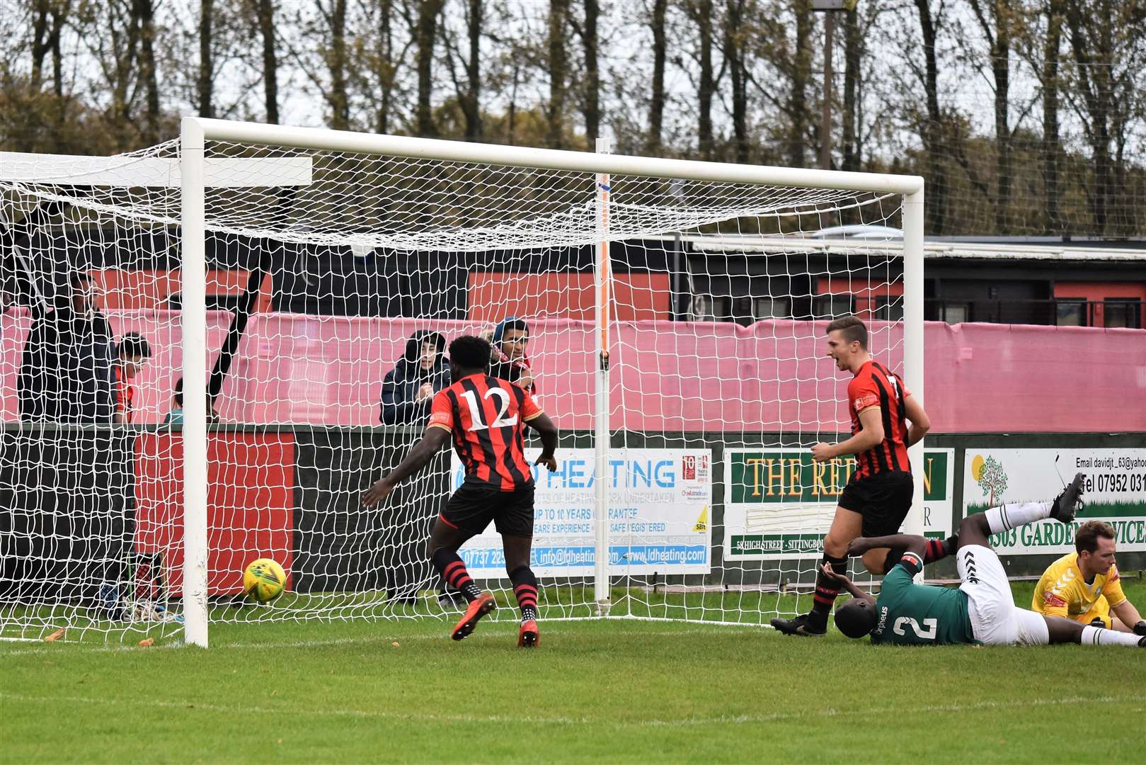 Kane Rowland scores against Whyteleafe last season Picture: Ken Medwyn