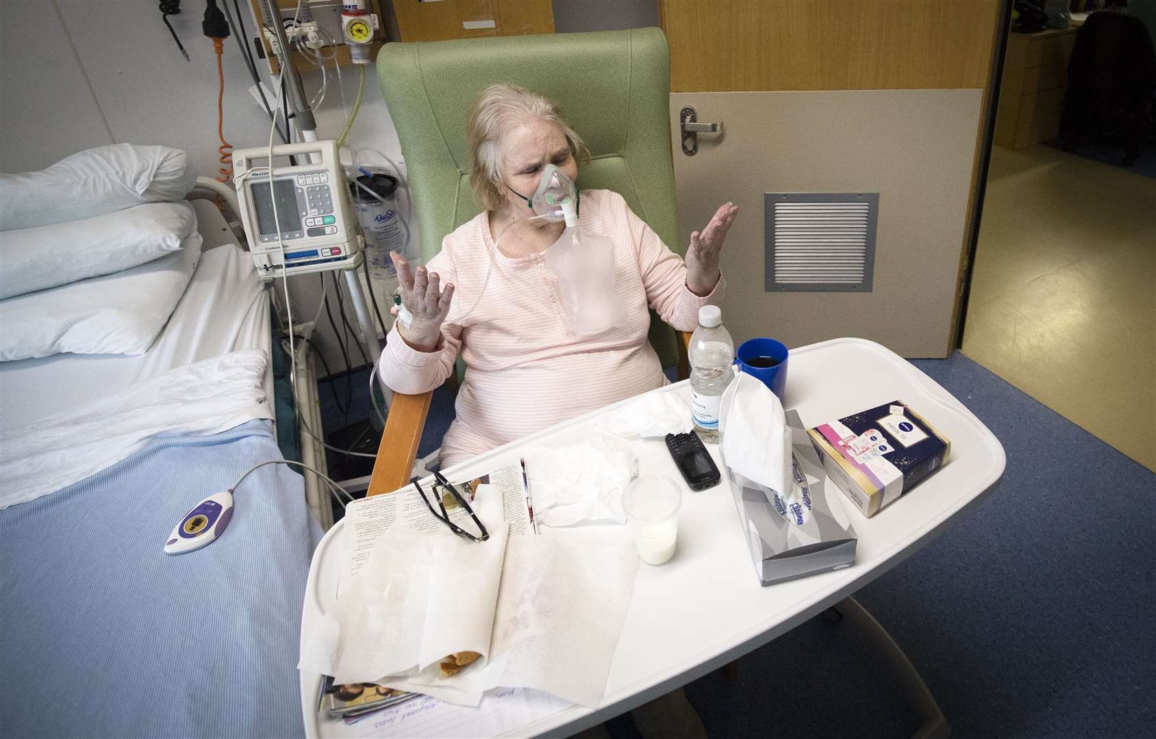 Irene Cairns, a coronavirus patient in Ward 5 at the hospital (Jane Barlow/PA)