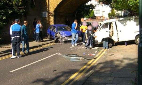 An accident in 2006. Residents say little has changed to improve the safety of the road since. Photo: Clare Lodge