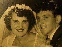 Vera and Vic Clarke on their wedding day in Chalk, Gravesend