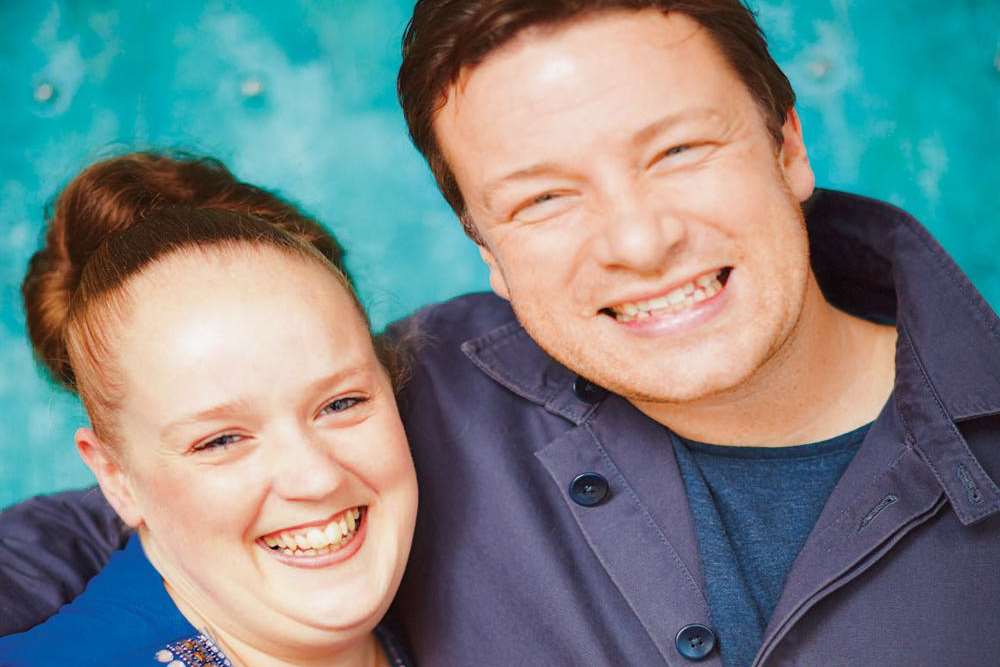 Kerryann Dunlop with Jamie Oliver