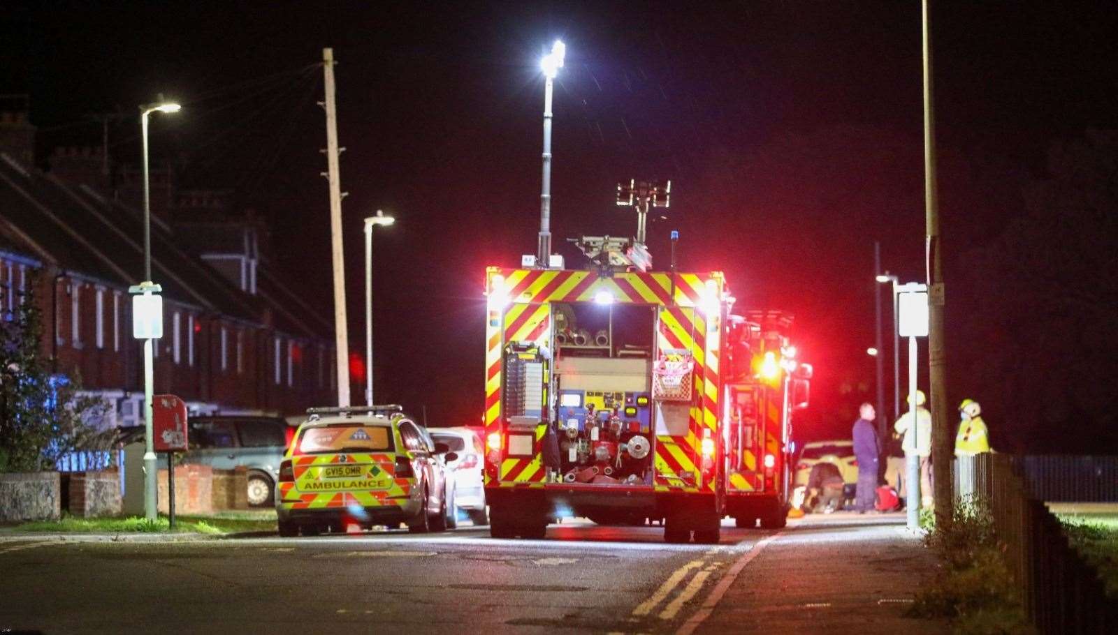 Police in Caxton Road in Garlinge following the suspected hit-and-run. Picture: UKNIP