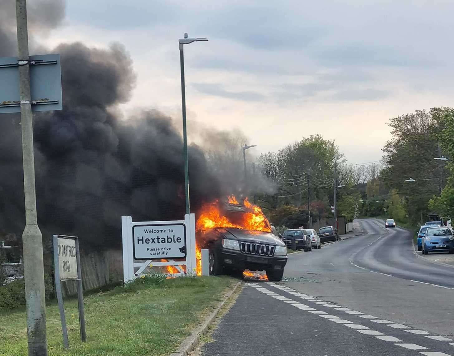 Fire crews attended the vehicle blaze in Top Dartford Road, Hextable. Photo: Katarzyna Szczygielska-Bratumił