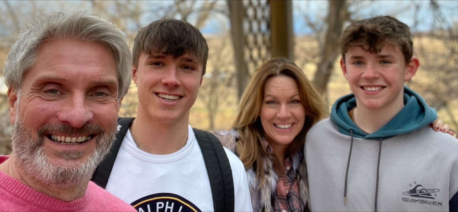 Barnaby Webber (second left) with his father David Webber, mother Emma Webber and brother Charlie Webber (right) (Family handout/PA)