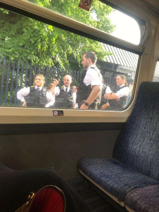 Police on the platform at Sidcup