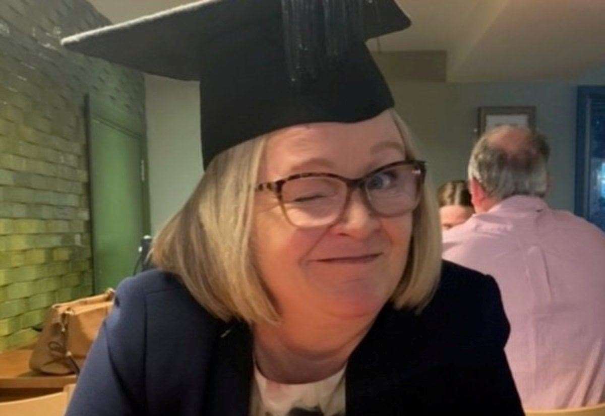 Sharnie Yorke on her daughter's university graduation day. Picture: SWNS