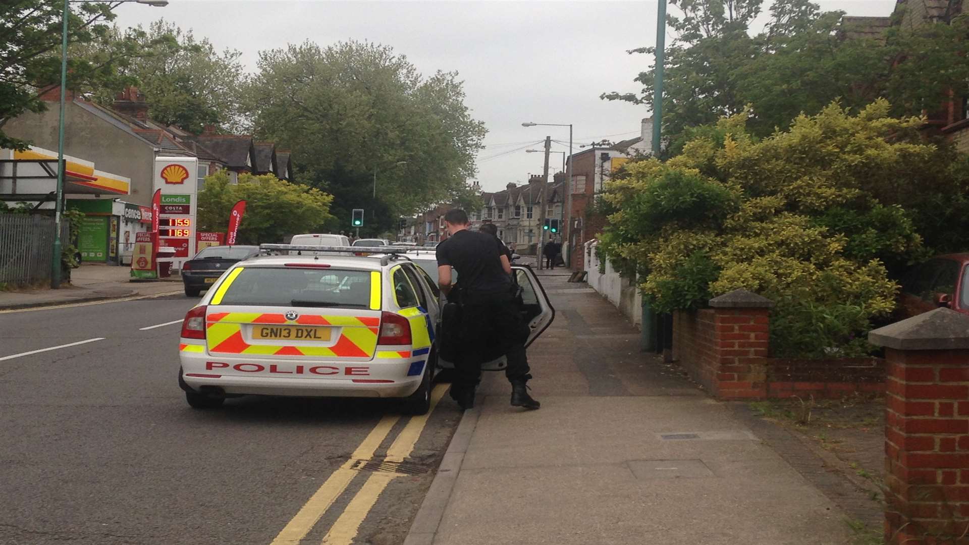 Police in Nelson Road at the time