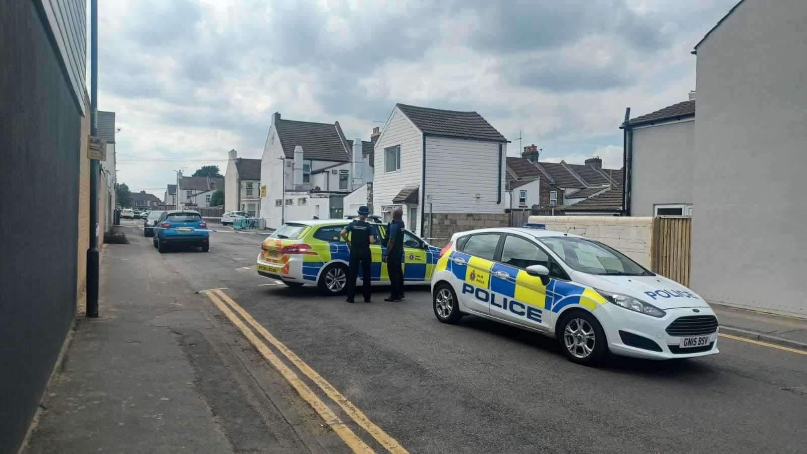 Police have blocked off part of St John's Road in Gillingham following a crash involving a car and a pedestrian