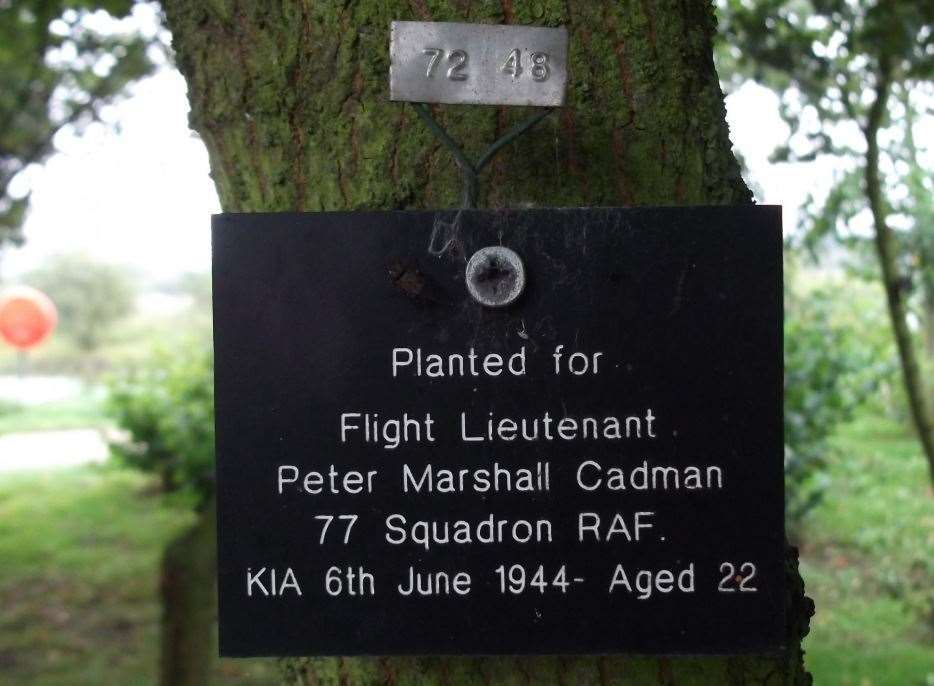 A plaque to Peter Cadman at the Memorial Arboretum (6301046)