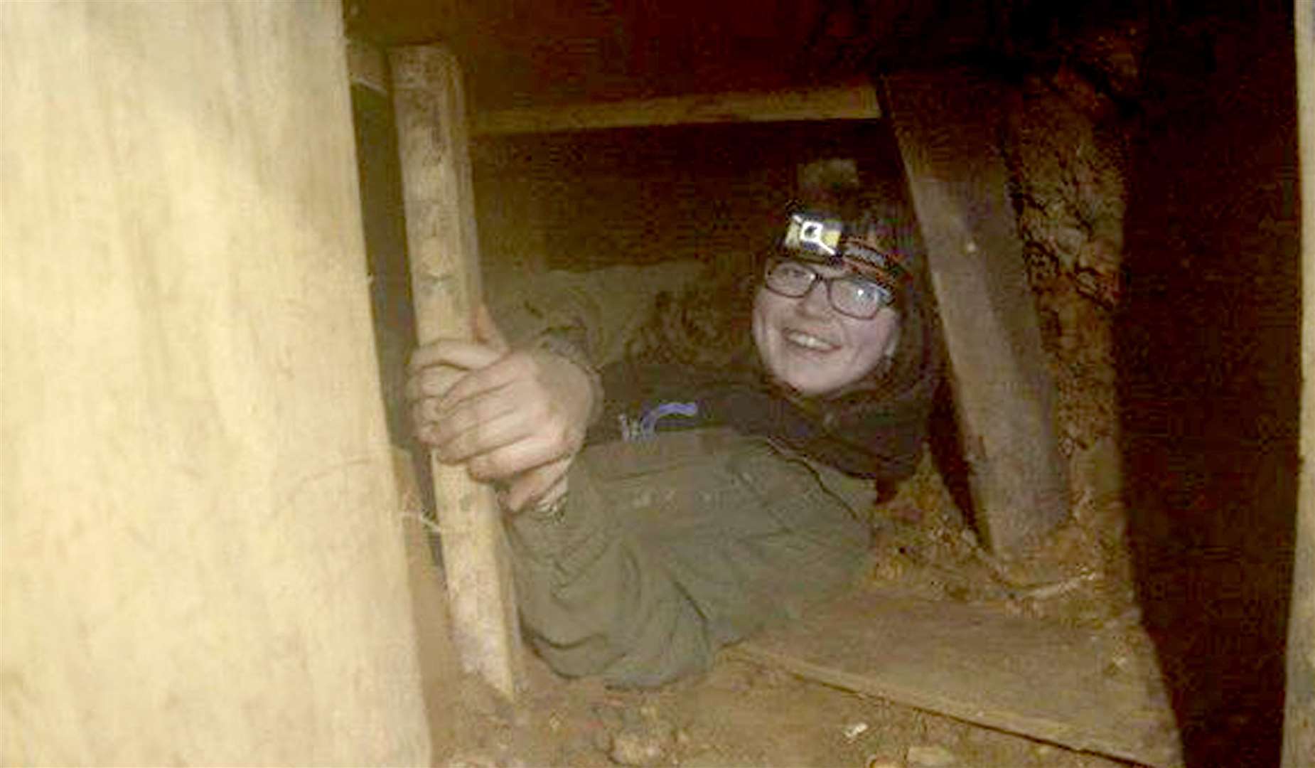 Protester Blue Sanford, 18, in part of a tunnel network dug in secret under Euston Square Gardens in central London (HS2 Rebellion/PA)