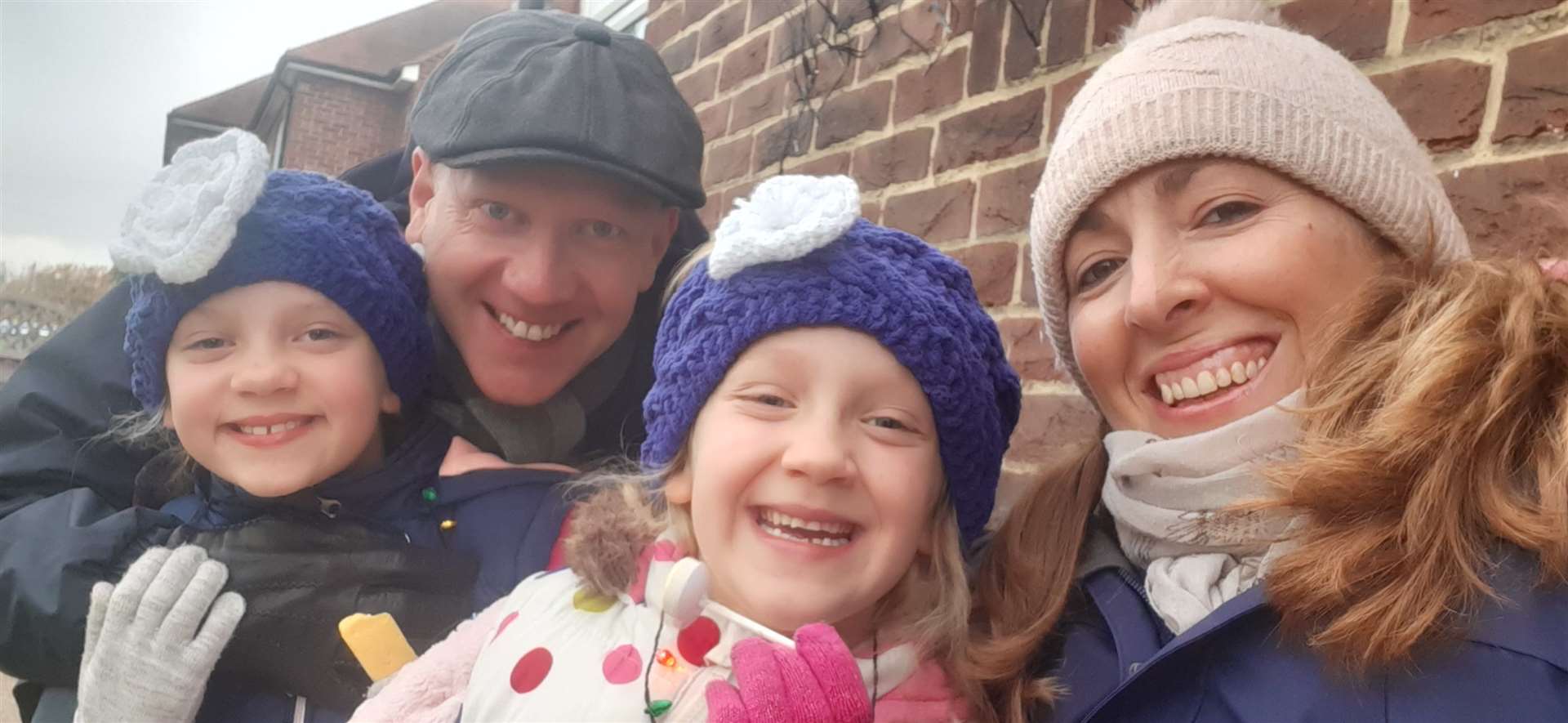 Gayle Parker and her family pictured last Christmas Eve as they set out on the trail