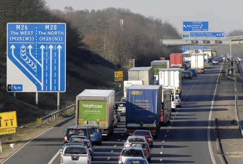 The crash led to long tailbacks on the London-bound carriageway on Saturday. Picture: ANDY PAYTON