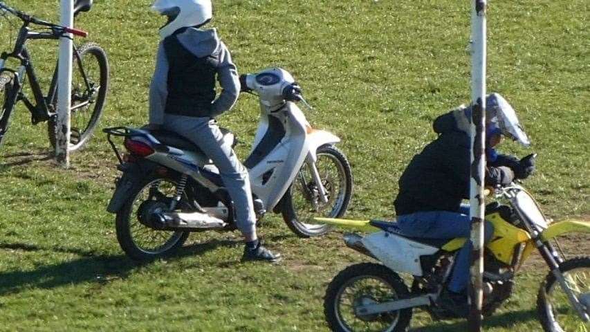 Anti-social bikers have been repeatedly reported to the police and Medway Council at Barnfield Recreation Ground in Chatham. Images: @BarnfieldBikes