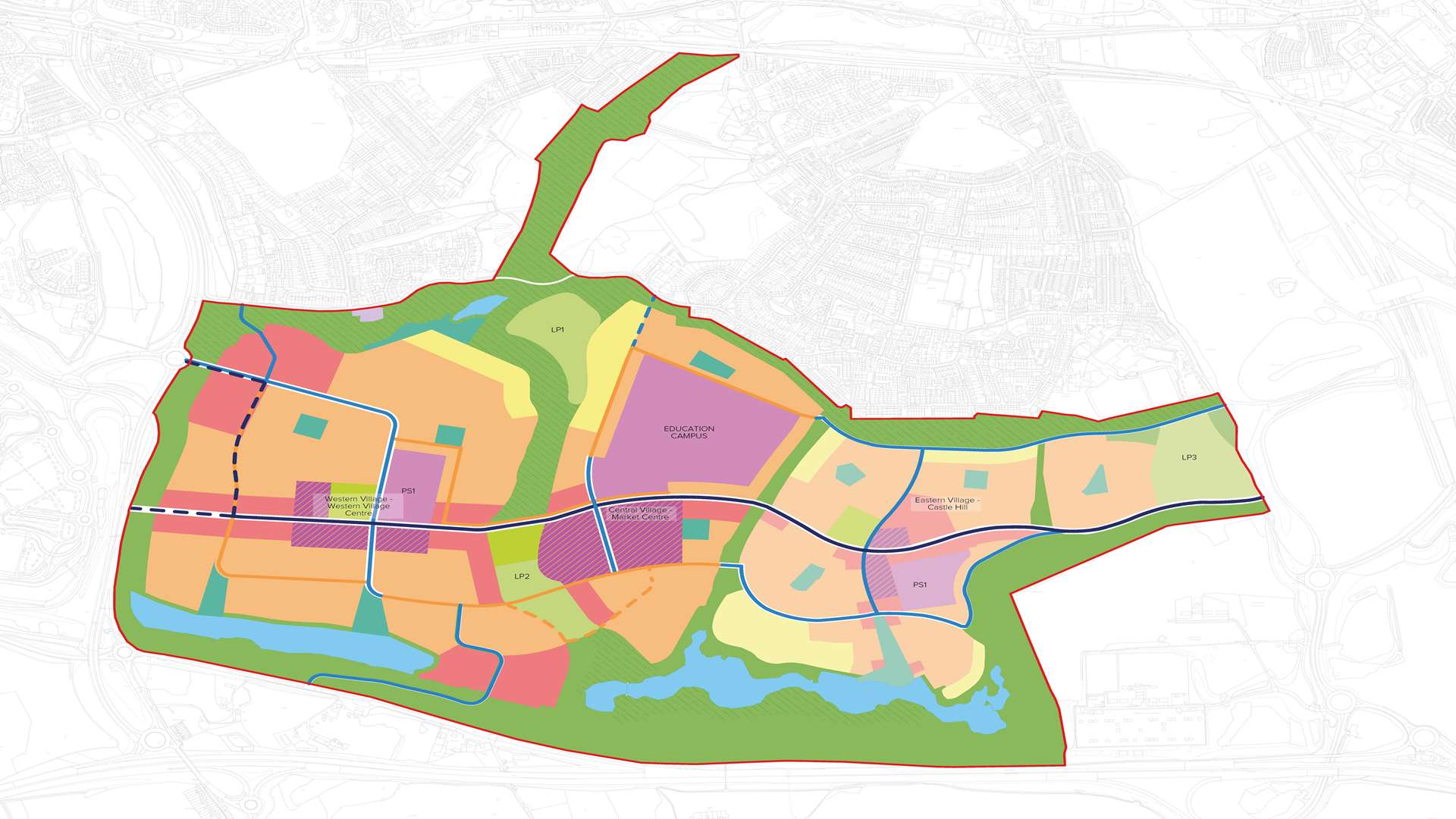 A map of the Eastern Quarry site