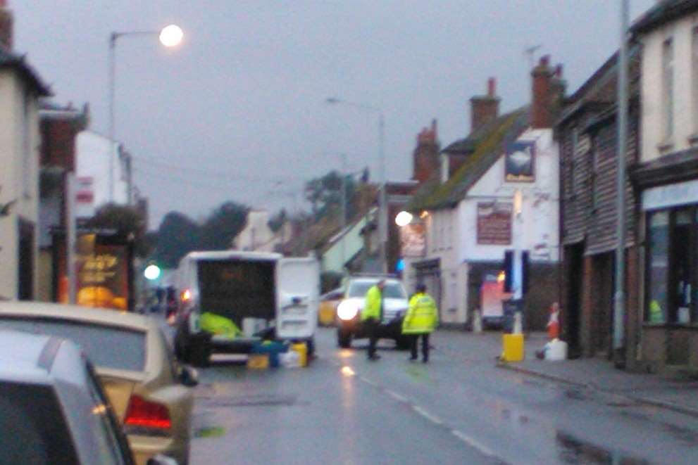 Part of London Road remained cordoned-off for most of the day as an investigation was carried out