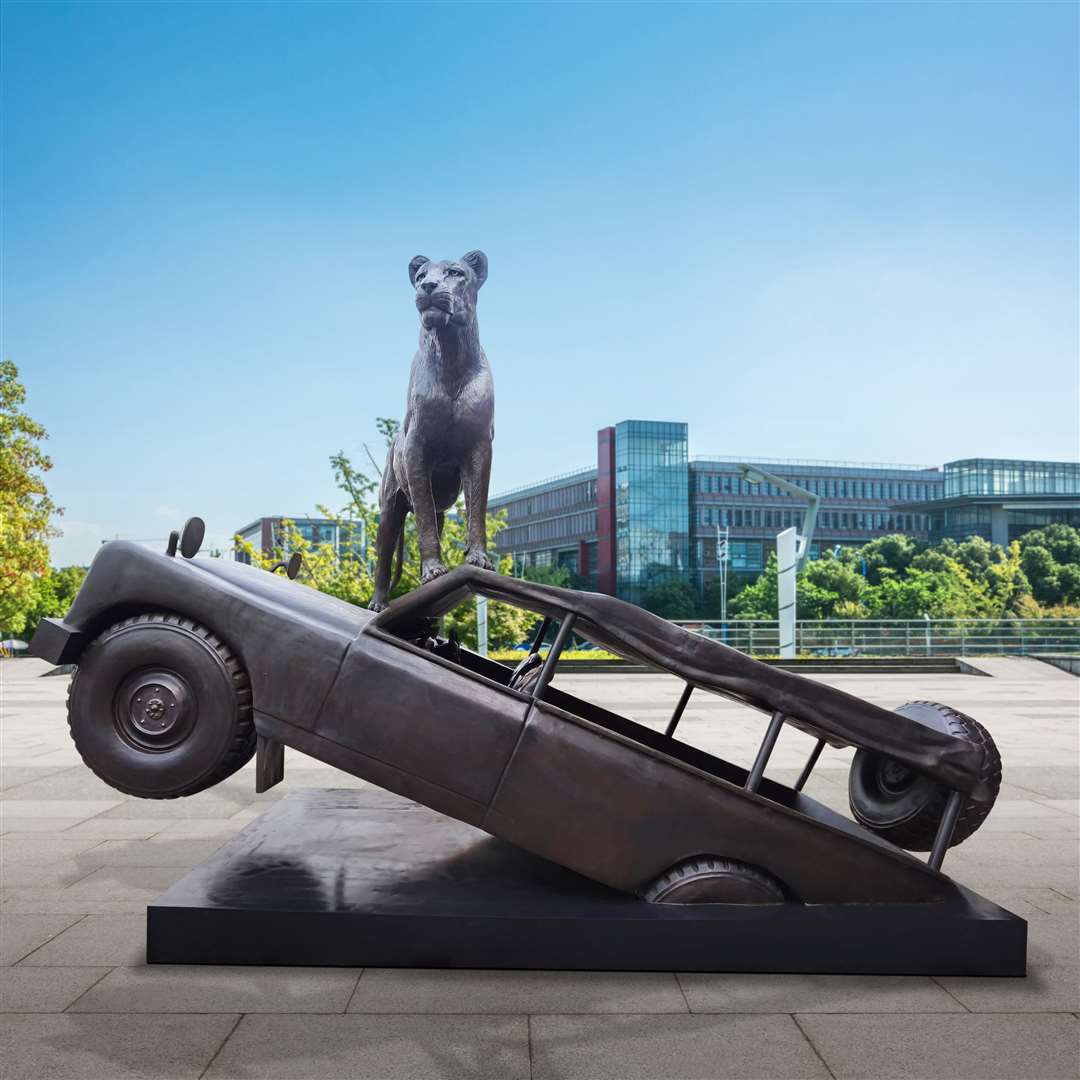 The centrepiece for the instillation is Elsa the lioness on top of a 4×4, as depicted in the much-loved 1966 film Born Free (Born Free/PA)