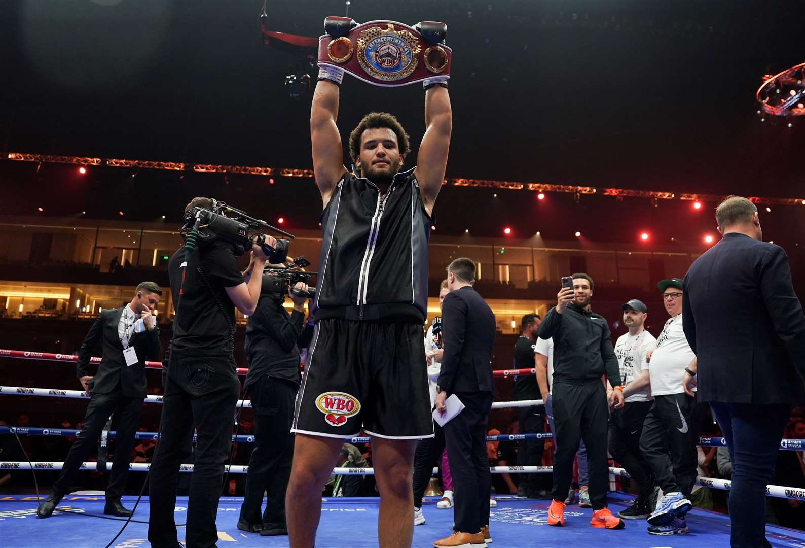 Moses Itauma from Chatham beat Ilja Mezencev at the Kingdom Arena, Riyadh to win the WBO Inter-Continental Heavyweight title Picture: Queensberry