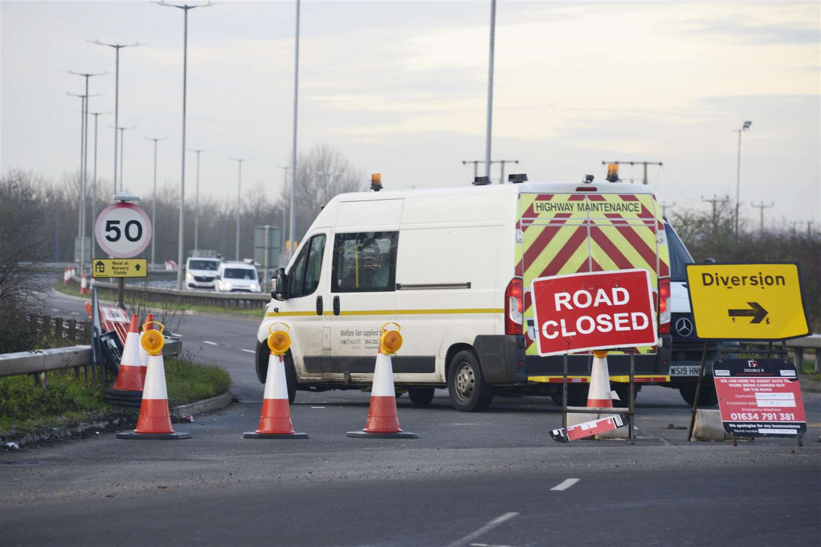 Work to reopen the A256 will start this week, Southern Water has announced Picture: Paul Amos