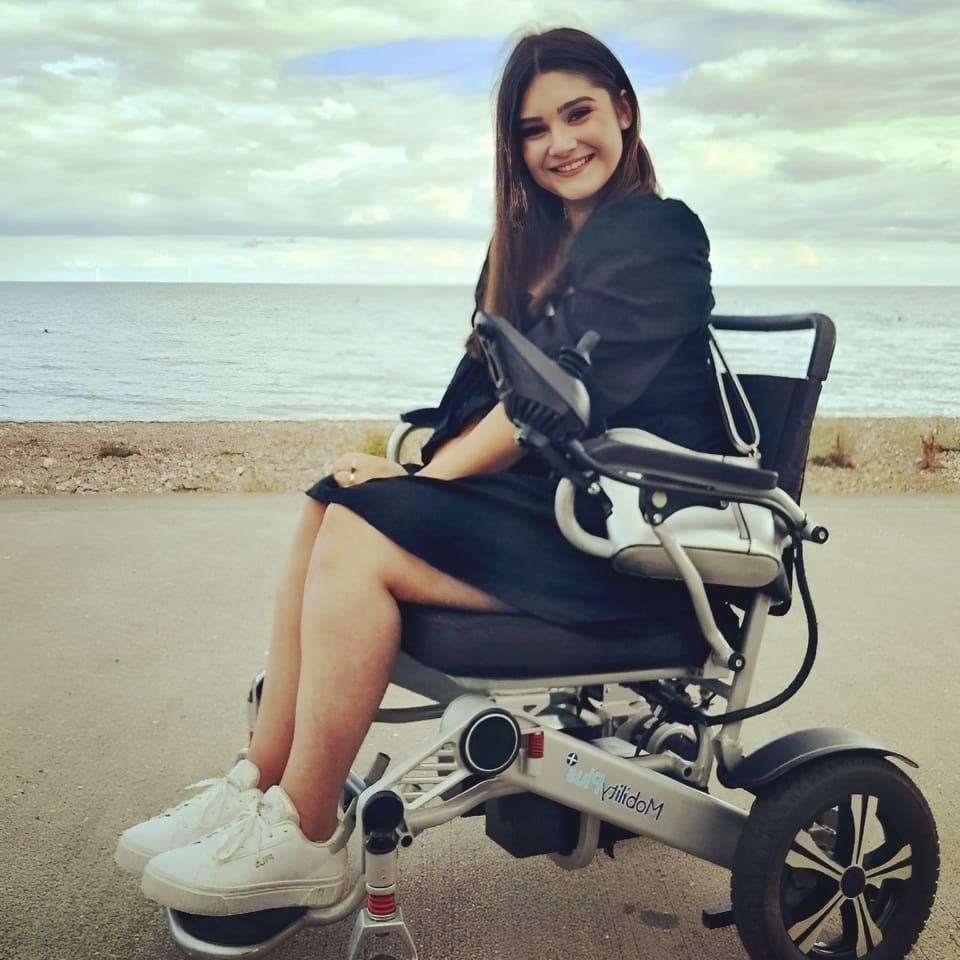 Doctors fear Chelsea Flynn will be confined to a wheelchair for life. Picture: Chelsea Flynn