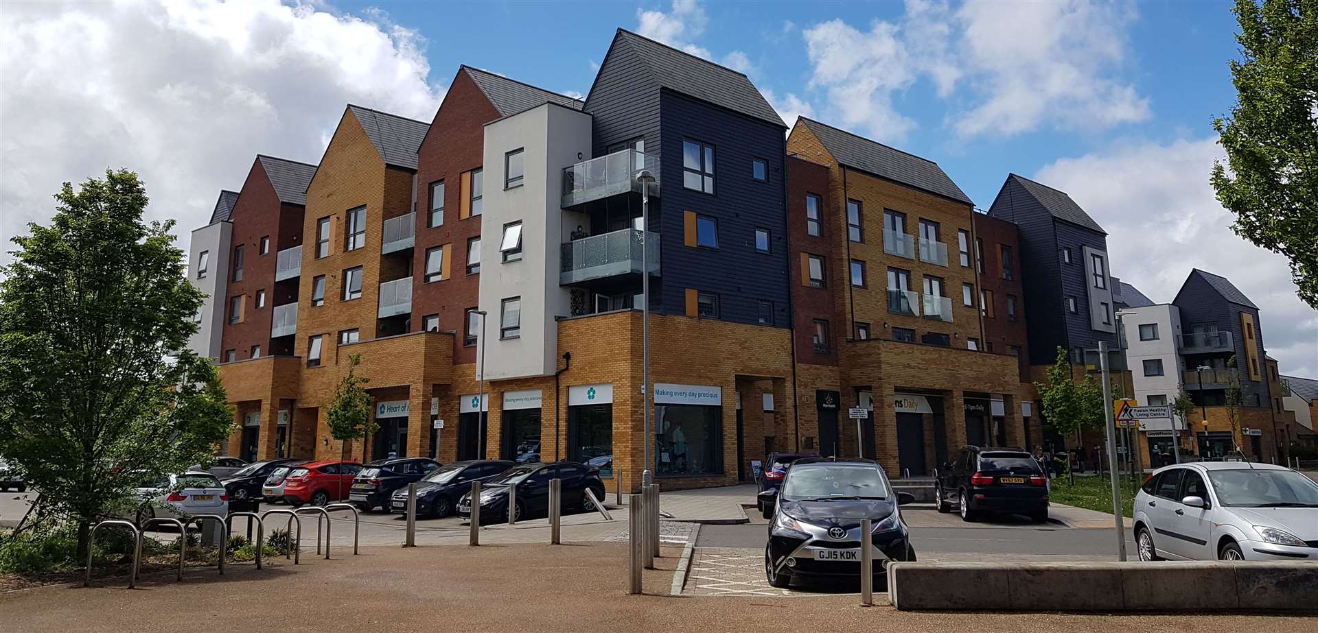 Part of the new shopping area in Park Wood