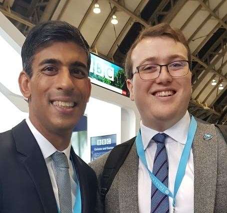 George with Rishi Sunak, Chancellor of the Exchequer, at a Conservative Party Conference