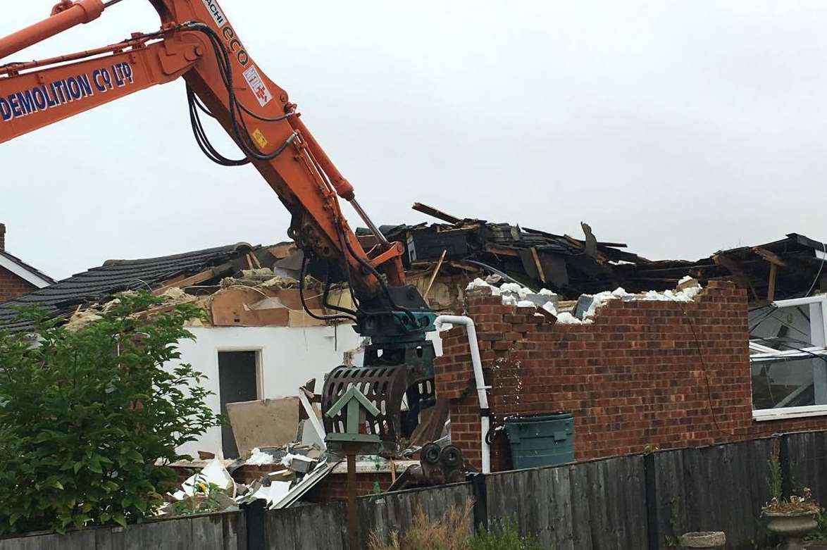 The DIY SOS team demolished the Ratcliffe's family home in Brambledown last month and aims to build a brand new one in nine days