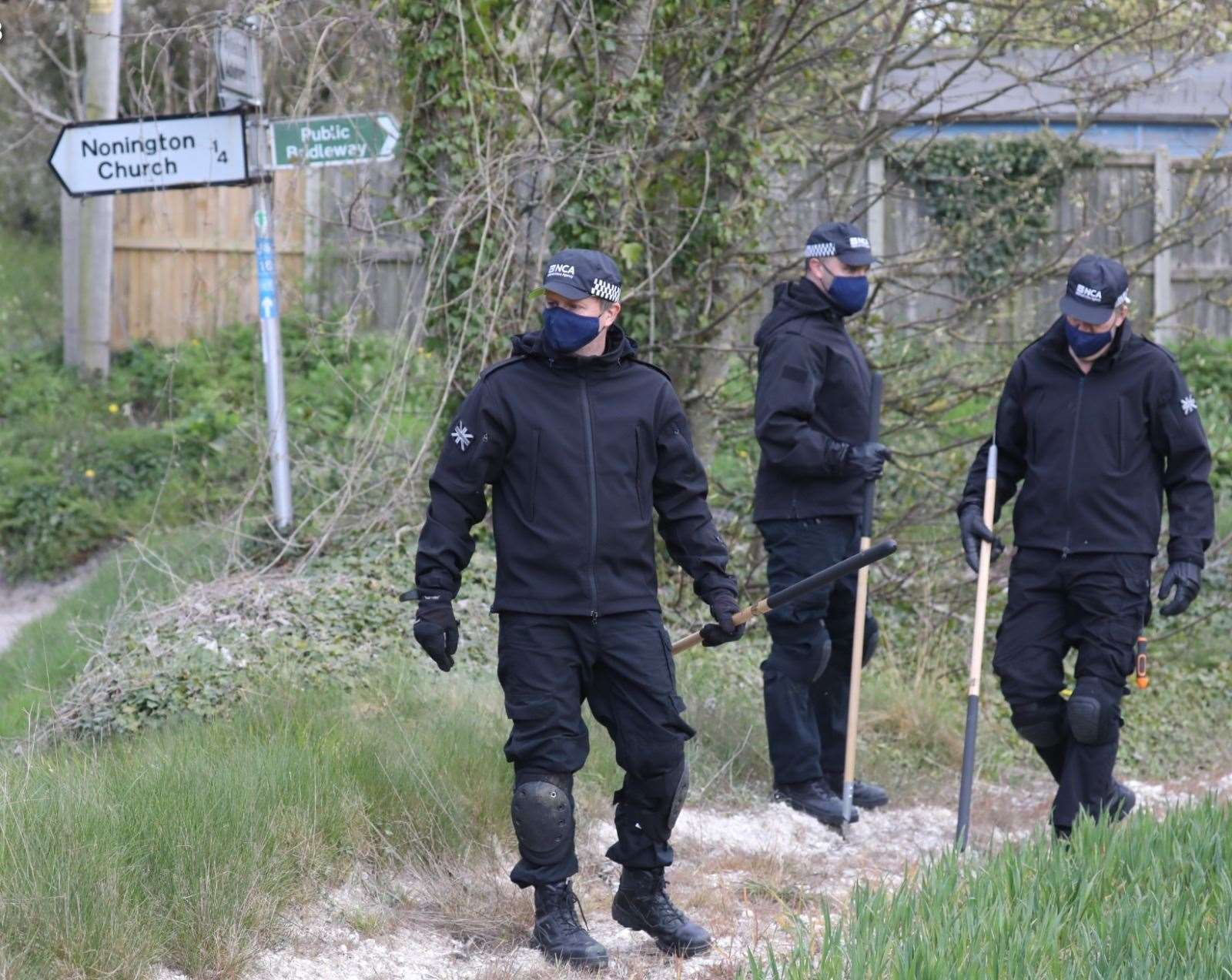 Police searching for clues in the hunt for the killer of Julia James. Picture UKNIP