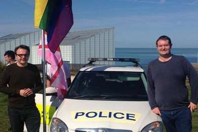 Police at Kent Pride in Margate. Pic: @cllrtrisosborne