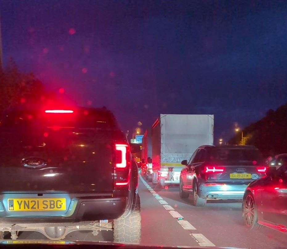 Traffic diverted off the M2 from J1, A2, Strood, to J3 at Chatham and Rochester