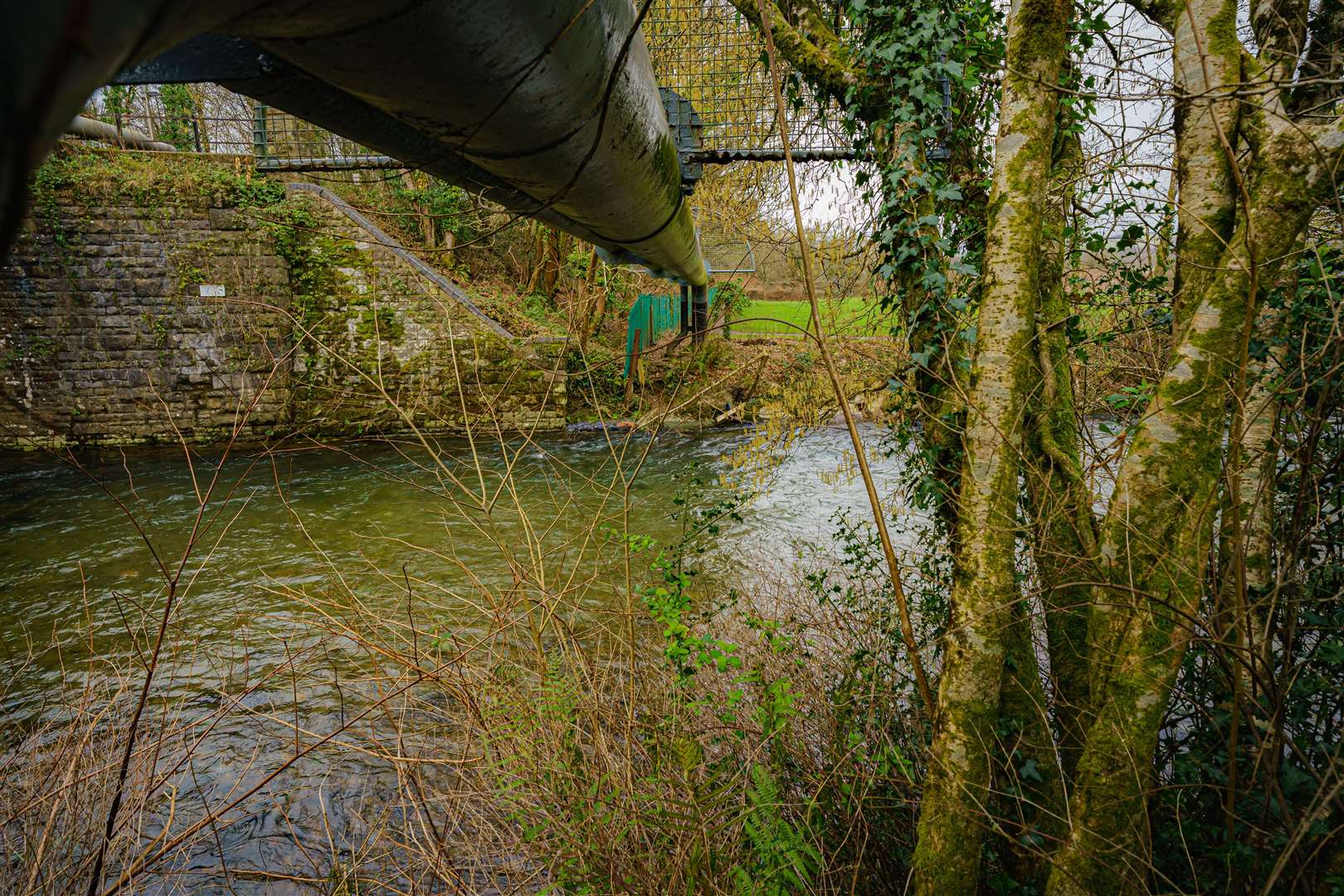 The view of the River Ogmore in Sarn, Bridgend, Wales, close to where Logan Mwangi’s body was found (Ben Birchall/PA)