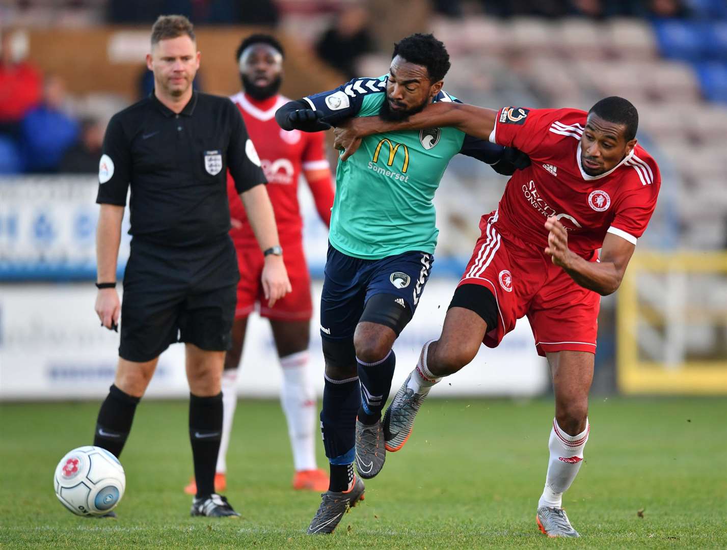 Welling's Danny Mills in the thick of the action. Picture: Keith Gillard