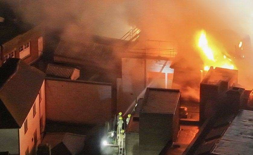 Crews have been working through the night to tackle the flames. Picture: UKNIP