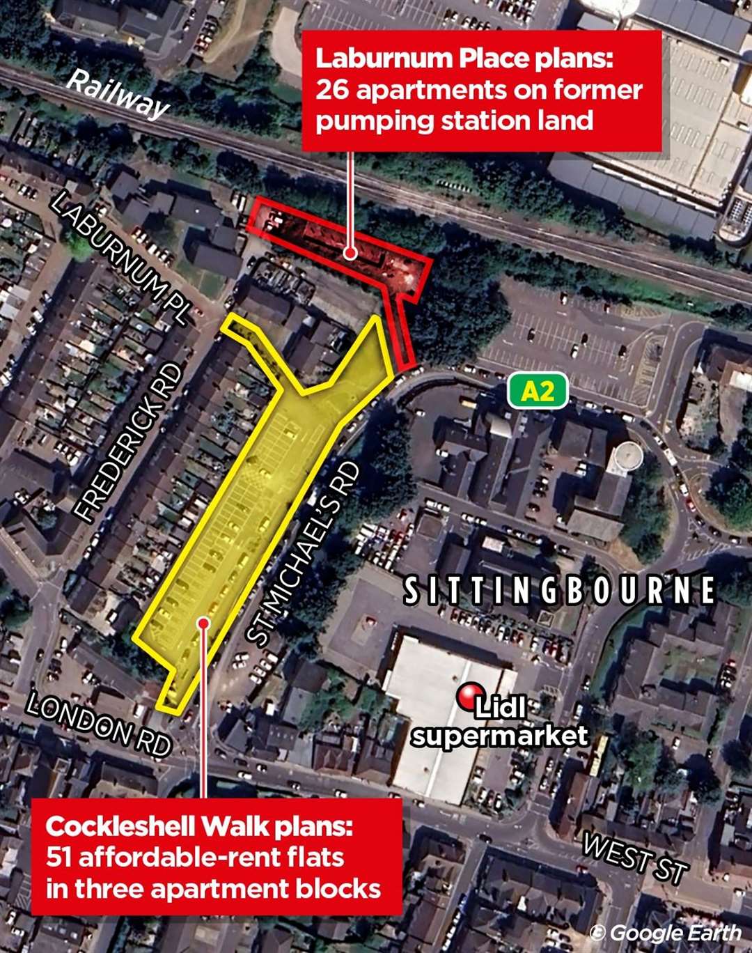 Where the two apartment block schemes are proposed