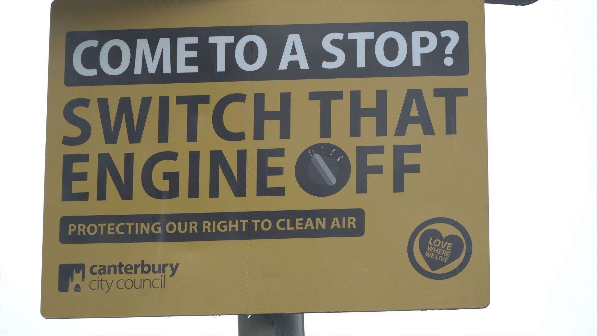 Anti-idling signs were erected to help deter Canterbury motorists