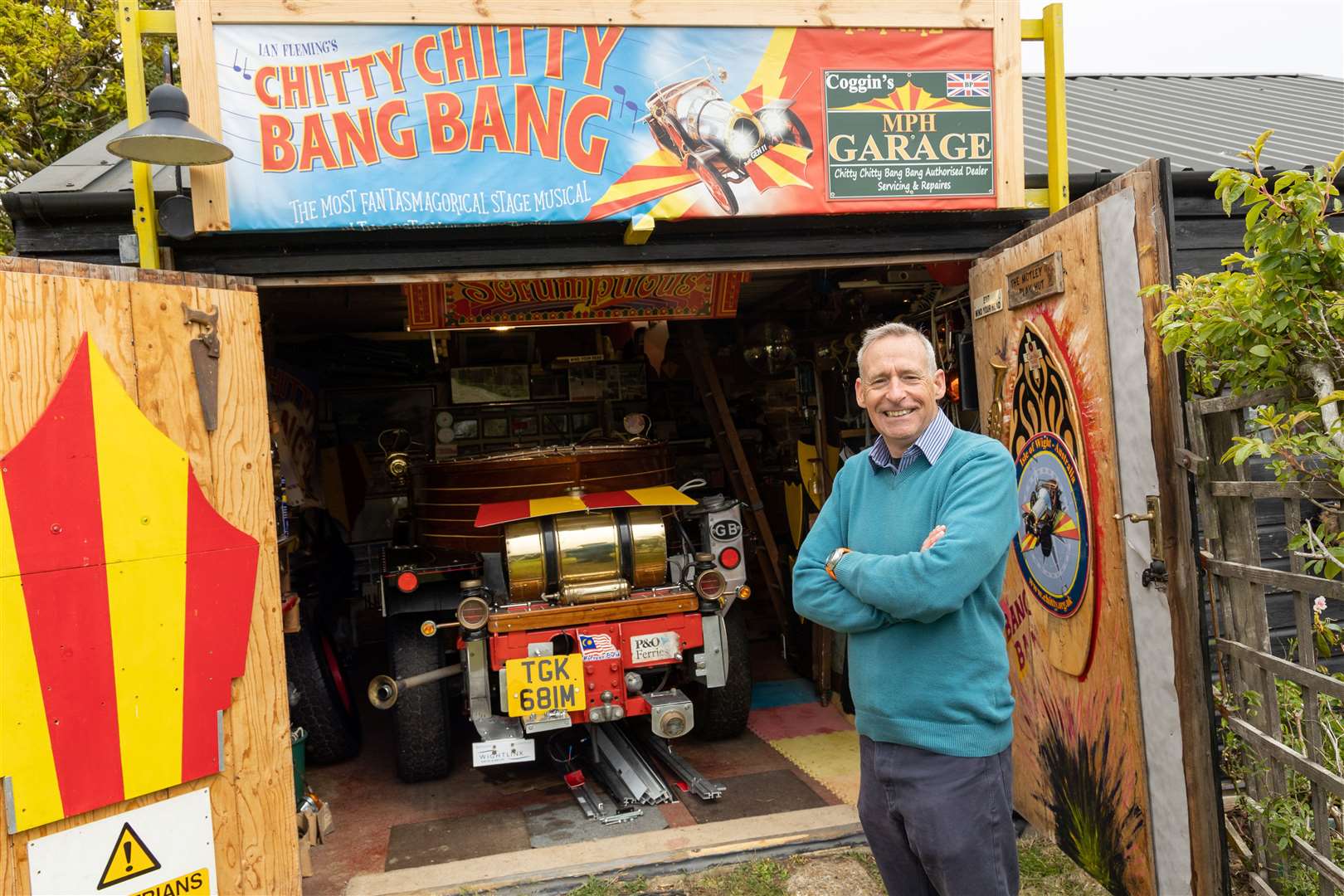 Nicholas Pointing turned his shed into a Chitty Chitty Bang Bang-inspired ‘inventor’s workshop’ (Cuprinol Shed of the Year 2021/PA)