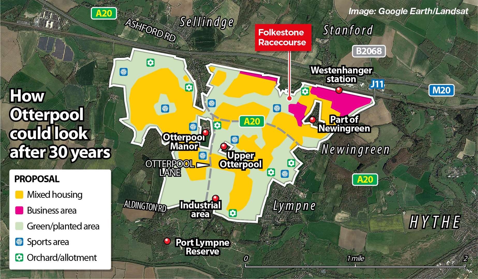 An outline of the masterplan for Otterpool submitted