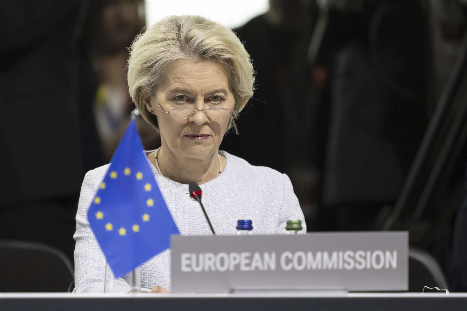 Ursula von der Leyen during the summit on peace in Ukraine, in Obburgen, Switzerland, earlier in June (Alessandro Della Valle/Keystone via AP)