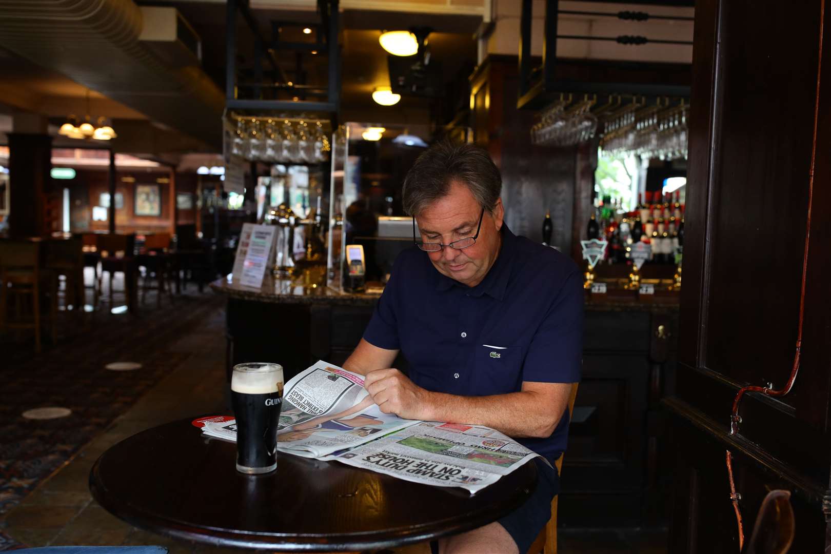 Andrew Slawinaki, 51, caught up with the news while having a Guinness (Aaron Chown/PA)