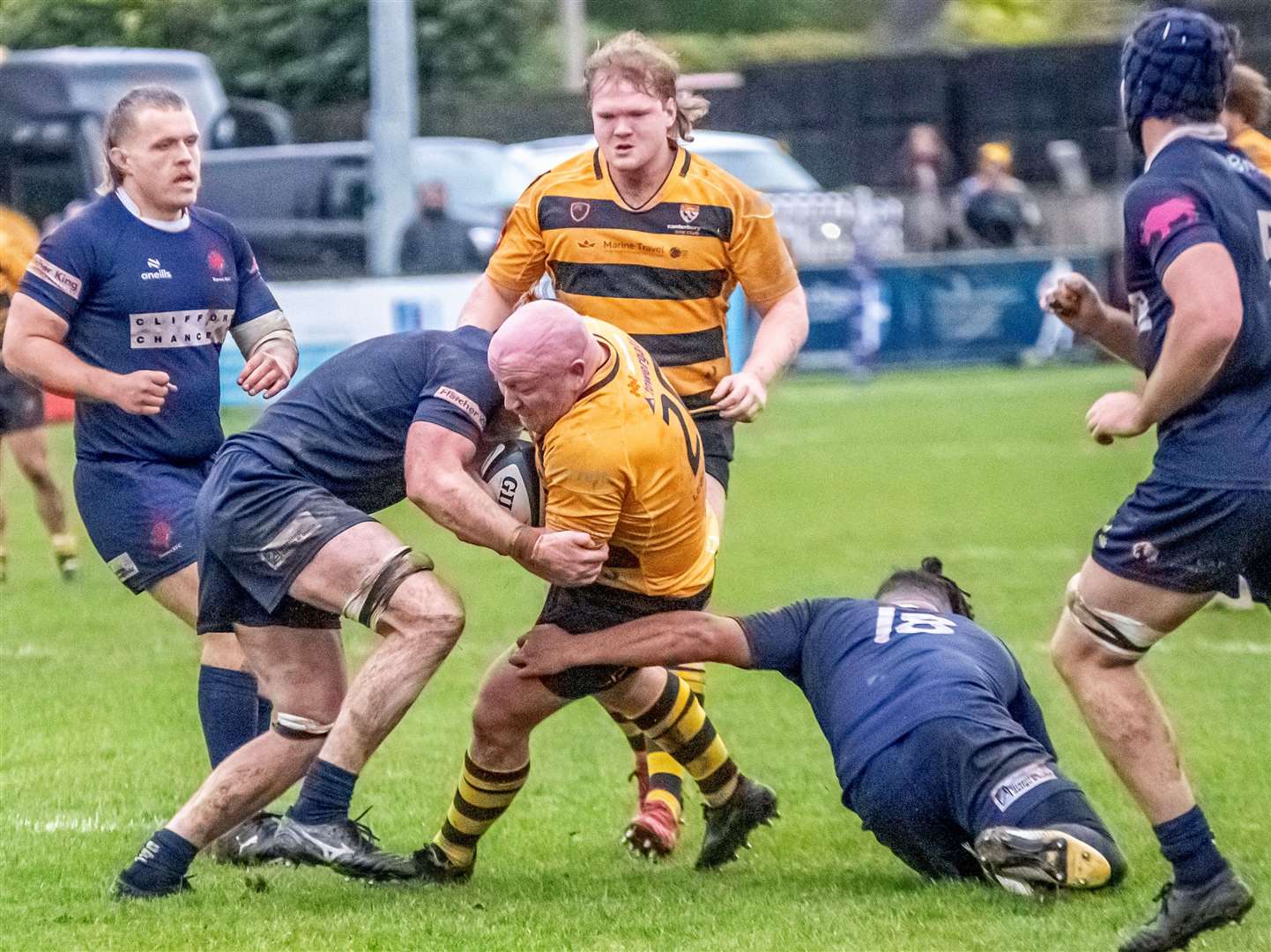 Danny Herriott gets stuck in for Canterbury. Picture: Phillipa Hilton