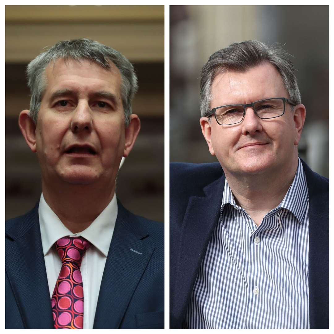 Edwin Poots and Sir Jeffrey Donaldson (PA)