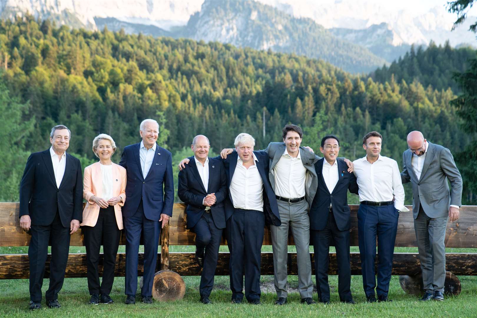 G7 leaders posed for an informal photo during the G7 summit in Germany (Stefan Rousseau/PA)