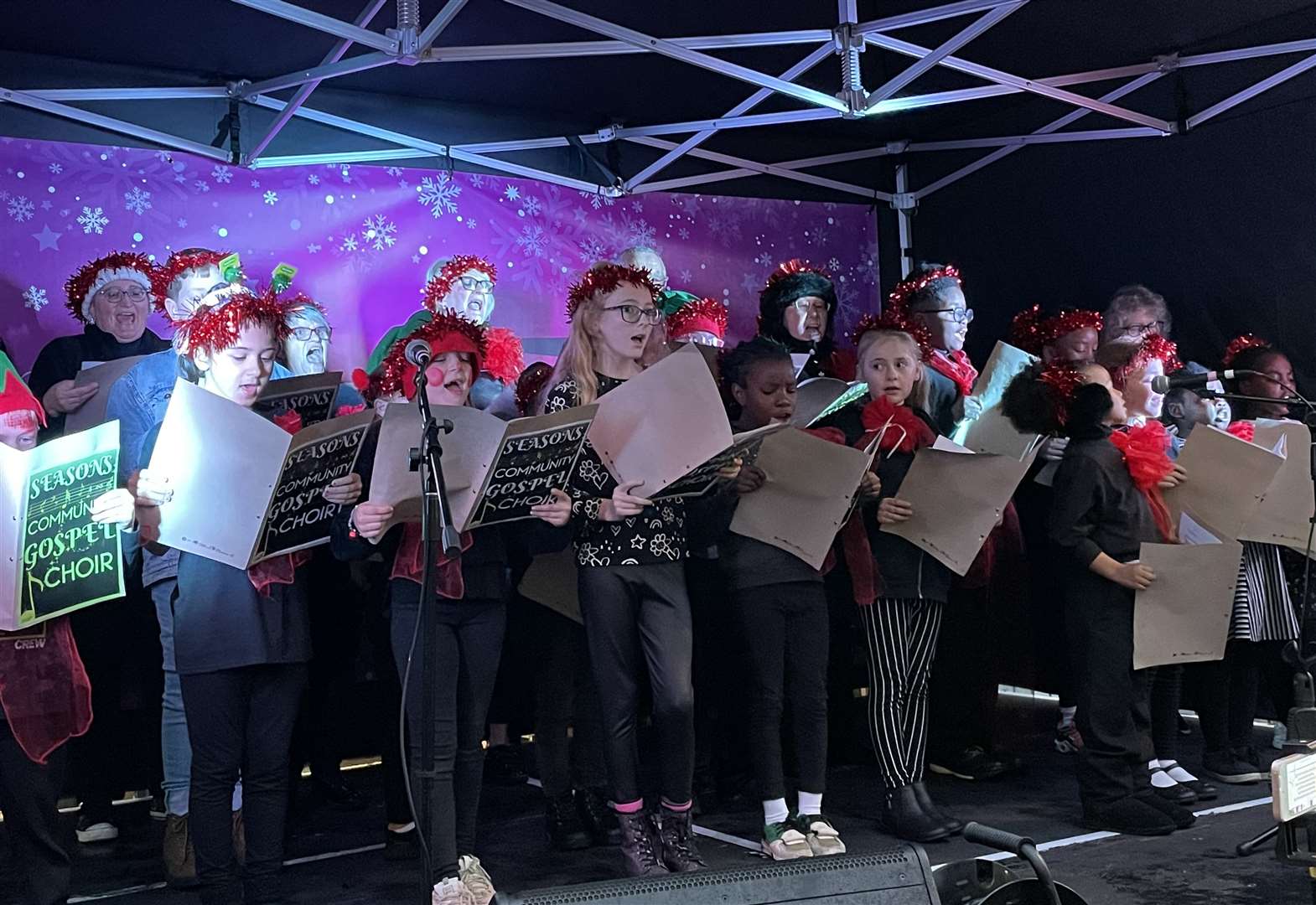 Chatham christmas lights switched on with kmfm and Specsavers