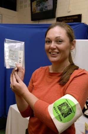 Auctioneer Melissa Lancefield with some of the items going under the hammer