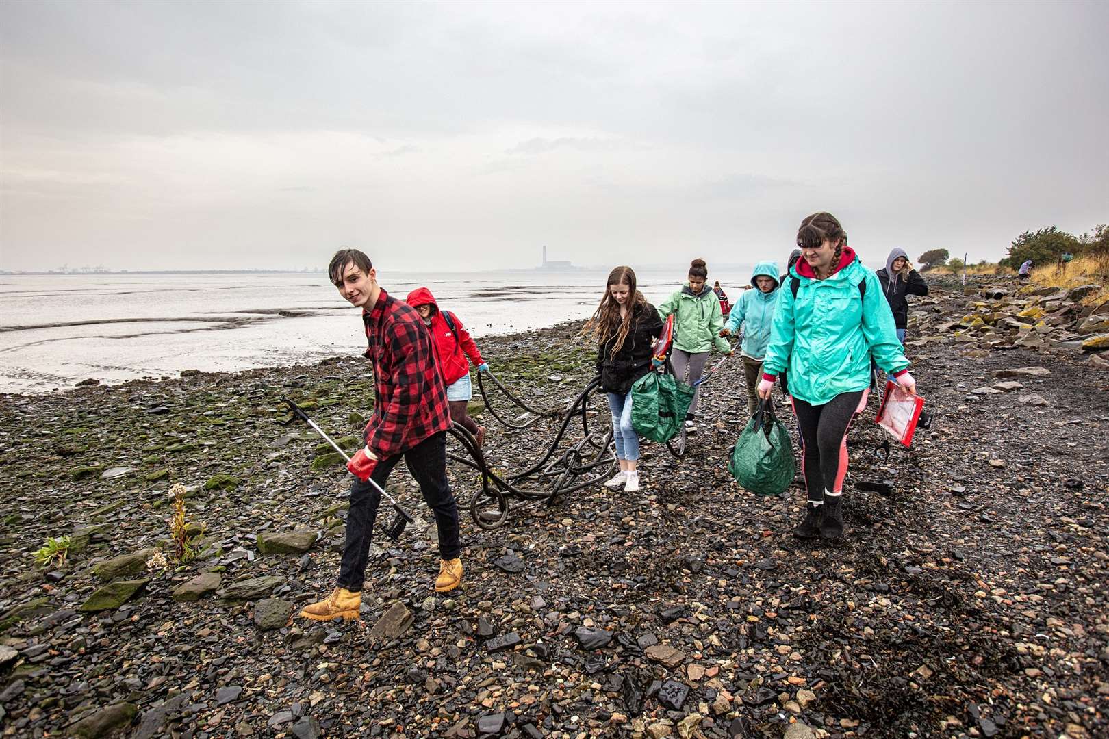 Volunteers collect litter on Kinneil beach during last year’s Great British Beach Clean (Marine Conservation Society/PA)